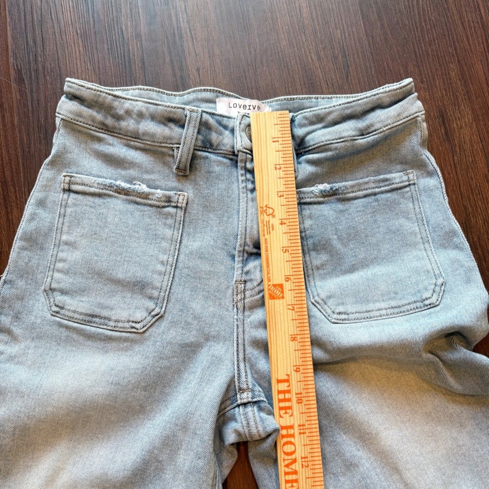 ♾️Lovervet Flying Monkey Wide Leg Jeans Front Patch Pocket Raw Hem Vervet 28♾️ - Picture 4 of 9